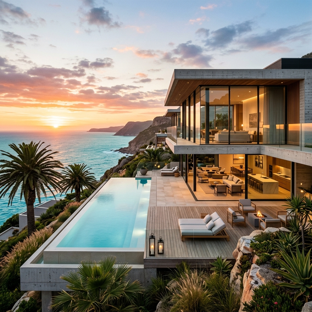 Skyline Haven Coastal Villa Sunset